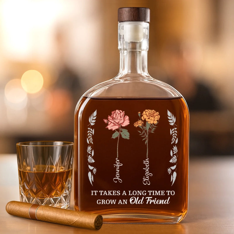 Custom Whiskey Bottle - Personalized Best Friend Birthday Gifts For Women - Life Is Better With Old Friends