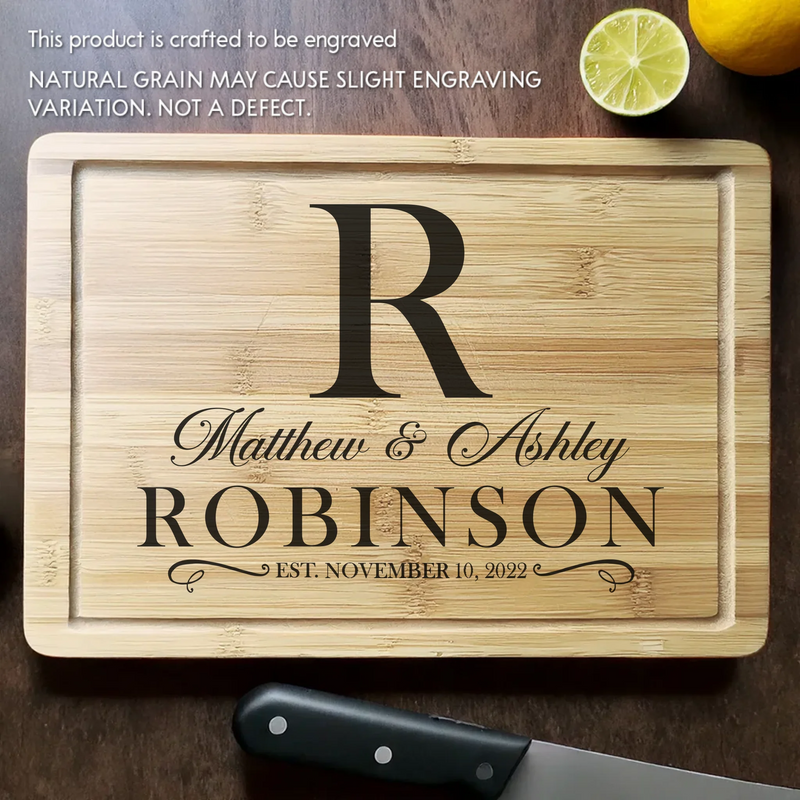 Where Love Always Grows - Couple Personalized Custom Engraved Wooden Cutting Board - Gift For Husband Wife, Anniversary