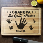 Custom Name Handprint Gifts for Grandpa - Personalized Cutting Board