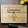 Savor The Love, Enjoy The Treats - Family Personalized Custom Engraved Wooden Cutting Board - Mother's Day, Gift For Mom, Grandma