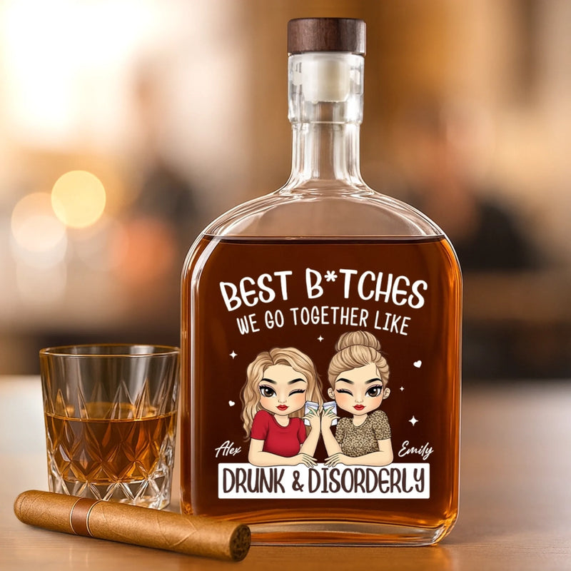 Custom Whiskey Bottle - Personalized Best Friend Birthday Gifts For Women - Partners In Wine