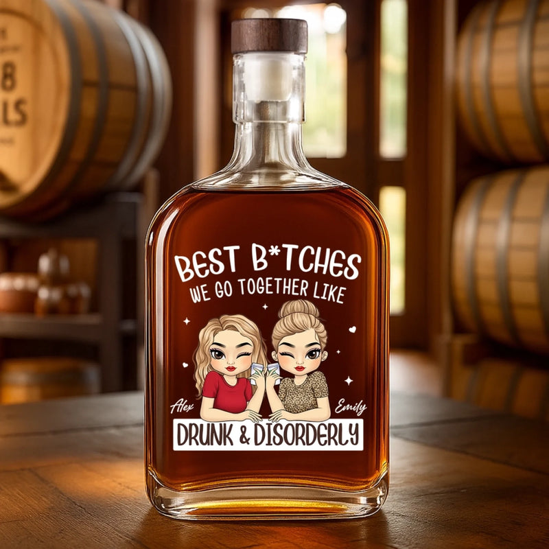 Custom Whiskey Bottle - Personalized Best Friend Birthday Gifts For Women - Partners In Wine