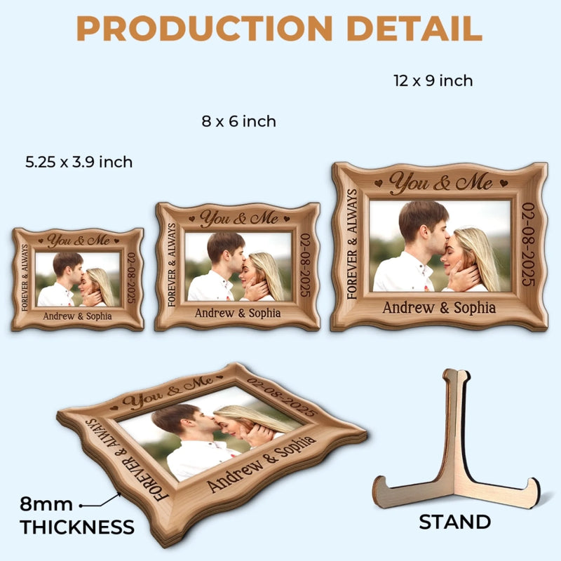 Custom Photo 2-Layered Wooden Plaque - Personalized Anniversary Wedding Gifts For Husband And Wife, Him And Her - You And Me