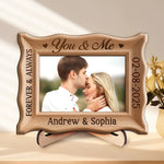 Custom Photo 2-Layered Wooden Plaque - Personalized Anniversary Wedding Gifts For Husband, Wife, Couple - You And Me