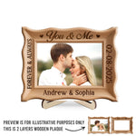 Custom Photo 2-Layered Wooden Plaque - Personalized Anniversary Wedding Gifts For Husband, Wife, Couple - You And Me
