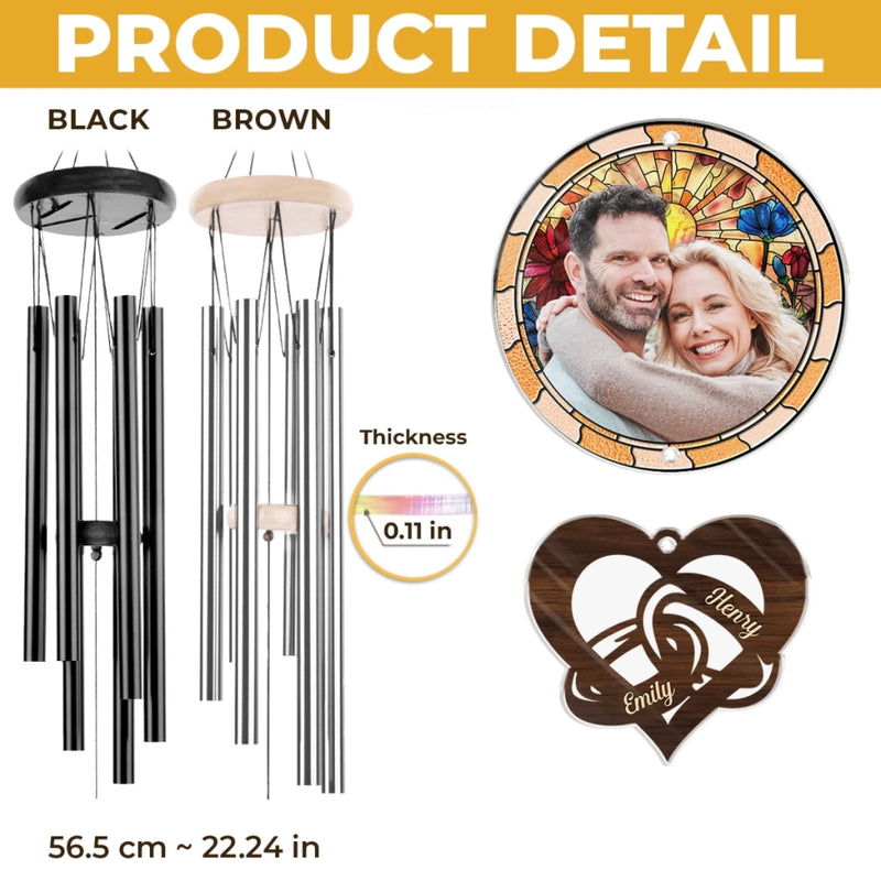 Custom Photo Wind Chime With Acrylic Charms - Personalized Anniversary Wedding Gifts For Husband And Wife, Him And Her - Still Not Sick Of You