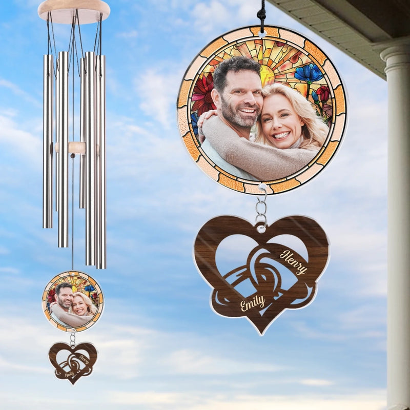 Custom Photo Wind Chime With Acrylic Charms - Personalized Anniversary Wedding Gifts For Husband And Wife, Him And Her - Still Not Sick Of You