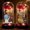 Custom Light Up Eternal Rose In Glass Dome - Personalized Anniversary Wedding Gifts For Husband And Wife, Him And Her - Forever Starts With You