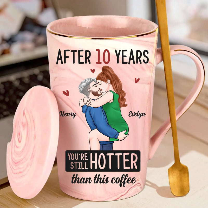 Custom 14oz Marble Mug - Personalized Anniversary Wedding Gifts For Husband And Wife, Him And Her - Hold Me Tight, Never Let Go