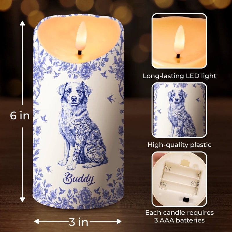 Custom LED Candle - Personalized Birthday Gifts For Dog Lovers, Dog Dad And Mom - Your Furry Friend Shines