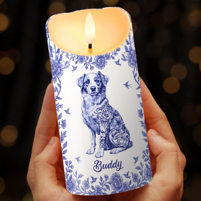 Custom LED Candle - Personalized Birthday Gifts For Dog Lovers, Dog Dad And Mom - Your Furry Friend Shines