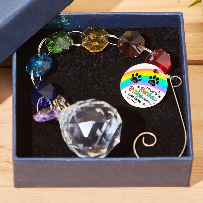 Custom Crystal Suncatcher With Charm - Personalized Pet Memorial Gifts For Dogs, Cats - Forever In My Thoughts
