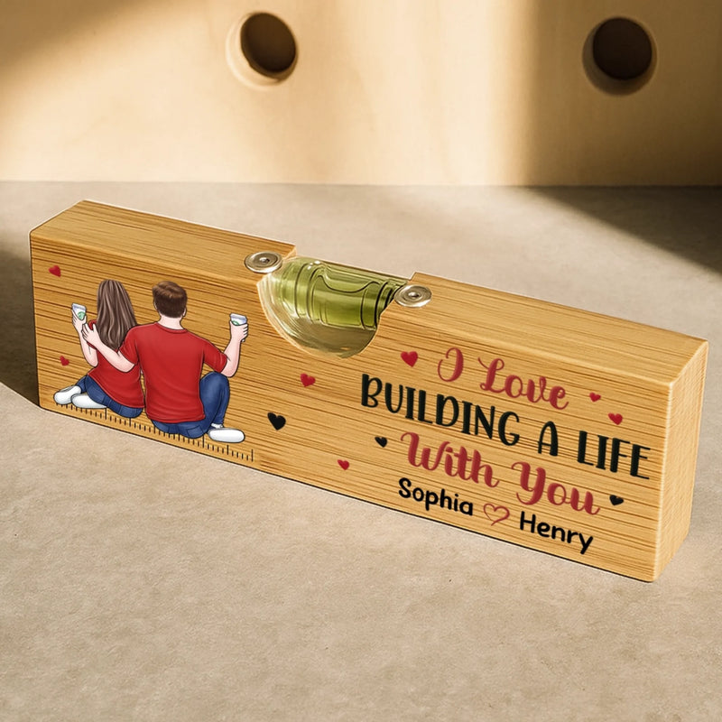 Custom Wooden Bottle Opener With Built-in Spirit Level - Personalized Anniversary Wedding Gifts For Husband And Wife, Him And Her - Still Falling For You
