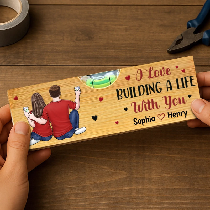 Custom Wooden Bottle Opener With Built-in Spirit Level - Personalized Anniversary Wedding Gifts For Husband And Wife, Him And Her - Still Falling For You
