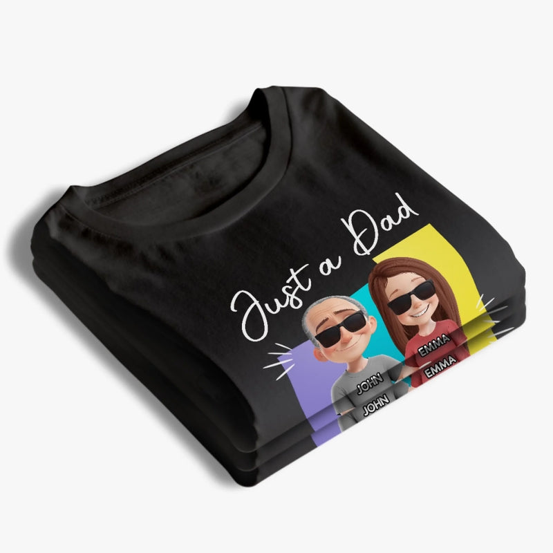 Just A Dad And His Children - Family Personalized Custom Unisex T-shirt, Premium T-shirt, Hoodie - Father's Day, Gift For Dad