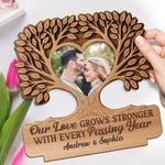Custom Photo Anniversary Gifts for Couples - Personalized Wooden Plaque With Flat Stand