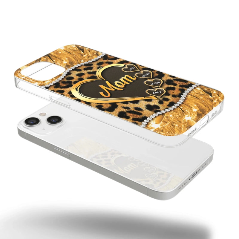 Custom 3D Inflated Effect Printed Clear Phone Case - Personalized Mother's Day Gifts For Mother, Grandmother - Shine Like A Diamond