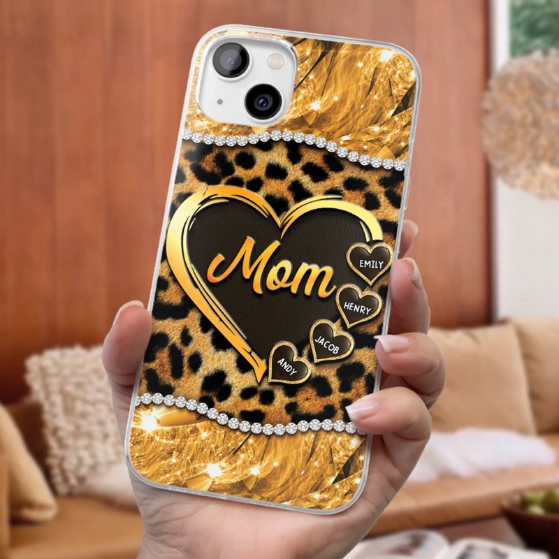 Custom 3D Inflated Effect Printed Clear Phone Case - Personalized Mother's Day Gifts For Mother, Grandmother - Shine Like A Diamond