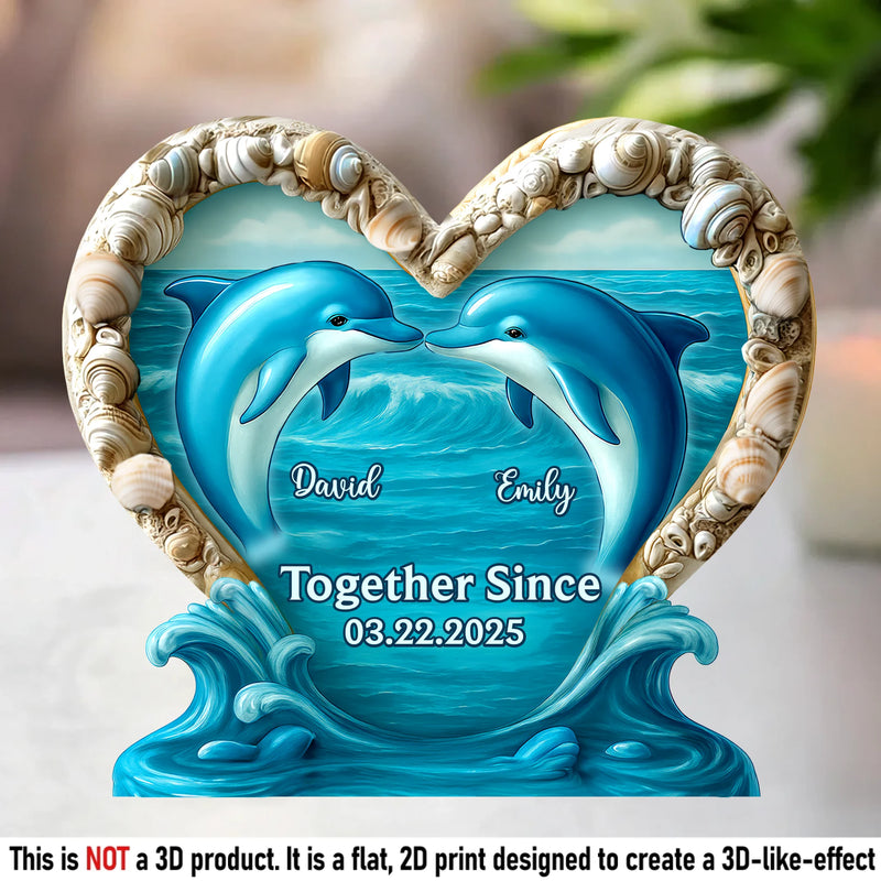 Custom Shaped Acrylic Plaque - Personalized  Anniversary Wedding Gifts For Husband And Wife, Him And Her - Deep Love, Endless Blue