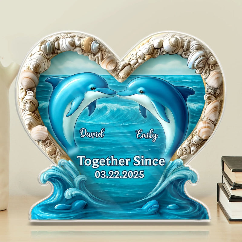 Custom Shaped Acrylic Plaque - Personalized  Anniversary Wedding Gifts For Husband And Wife, Him And Her - Deep Love, Endless Blue