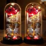 Custom Name Rose Couple Gifts - Personalized LED Flower Lamp