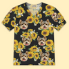 Custom Photo Puff Sleeve Shirt - Personalized Summer Vacation And Travel Gifts For Dog Cat Lovers, Dog Dad And Mom, Cat Owners - We’re Not Just A Family, We’re A Sitcom