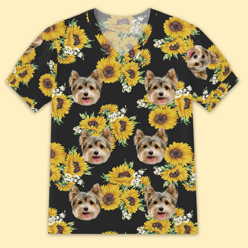 Custom Photo Puff Sleeve Shirt - Personalized Summer Vacation And Travel Gifts For Dog Cat Lovers, Dog Dad And Mom, Cat Owners - We’re Not Just A Family, We’re A Sitcom