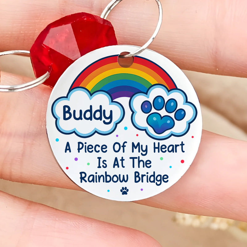 Custom Crystal Suncatcher With Charm - Personalized Pet Memorial Gifts For Dogs, Cats - You Left Paw Prints On My Heart