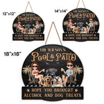 Custom Shaped Home Decor Wood Sign - Personalized Anniversary Wedding Gifts For Husband And Wife, Dog Dad And Mom - Good Vibes And Cold Drinks