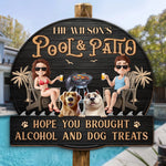 Custom Shaped Home Decor Wood Sign - Personalized Anniversary Wedding Gifts For Husband And Wife, Dog Dad And Mom - Good Vibes And Cold Drinks