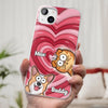 Custom 3D Inflated Effect Printed Clear Phone Case - Personalized Birthday Gifts For Dog Cat Lovers, Dog Dad And Mom, Cat Owners - Cute Pets, Happy Hearts