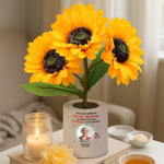 Custom Photo Sunflower Memorial Gifts - Personalized Sunflower Lamp Night Light