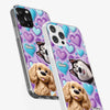 Custom 3D Inflated Effect Printed Clear Phone Case - Personalized Birthday Gifts For Dog Lovers, Dog Dad And Mom - Surrounded By Your Love
