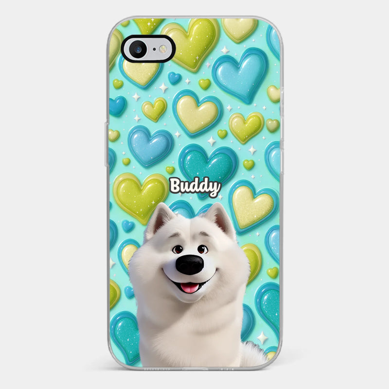 Custom 3D Inflated Effect Printed Clear Phone Case - Personalized Birthday Gifts For Dog Lovers, Dog Dad And Mom - Surrounded By Your Love