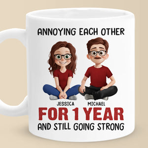 Mug personnalisé - Cadeaux d'anniversaire de mariage personnalisés pour mari et femme, lui et elle - Toujours tolérants l'un l'autre