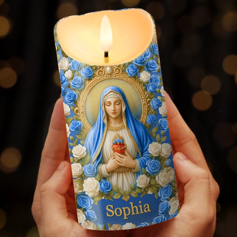 Custom 3D Inflated Effect Printed LED Candle - Personalized Christian Gifts For Women, Men, All Believers, Jesus Lovers - Guided By Grace And Love