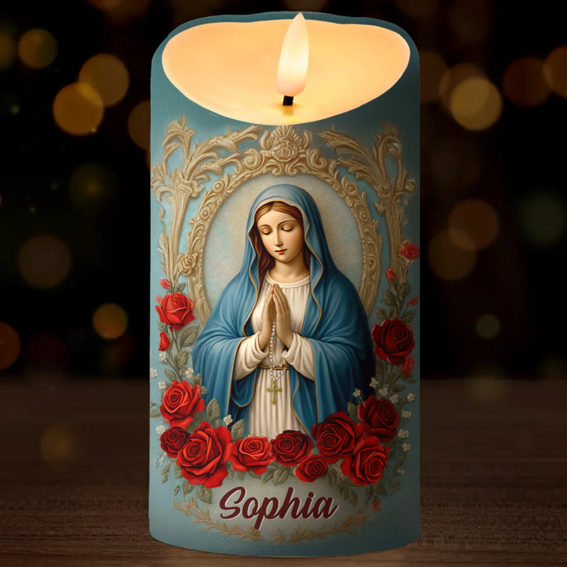 Custom 3D Inflated Effect Printed LED Candle - Personalized Christian Gifts For Women, Men, All Believers, Jesus Lovers - Peace, Light, And Blessings