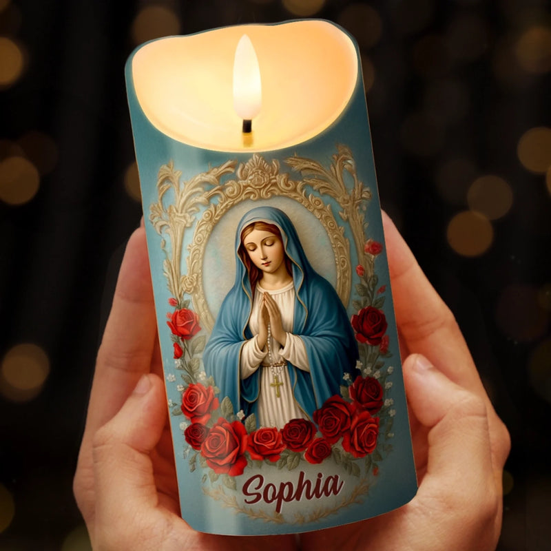 Custom 3D Inflated Effect Printed LED Candle - Personalized Christian Gifts For Women, Men, All Believers, Jesus Lovers - Peace, Light, And Blessings
