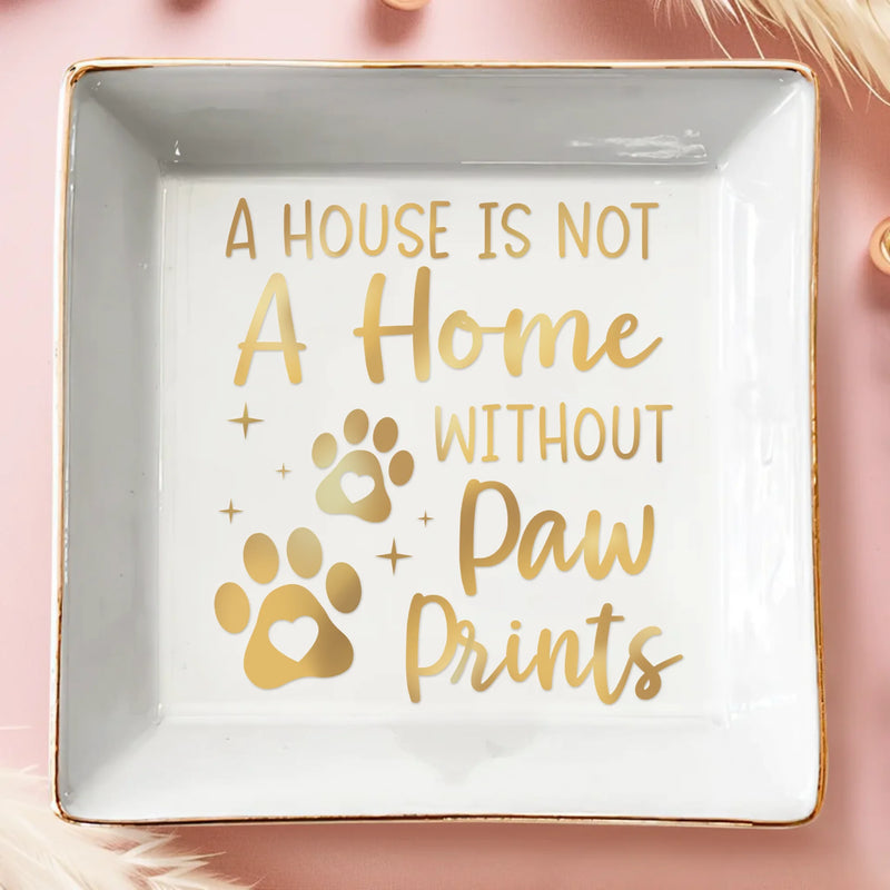 Full-Print Jewelry Dish - Birthday Gifts For Dog Cat Lovers, Dog Dad And Mom, Cat Owners - Home Is Where Paws Live