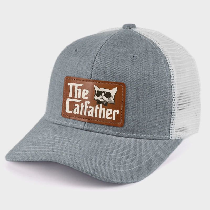 Leather Patch Hat -  Birthday Gifts For Cat Lovers, Cat Dad - The Catfather
