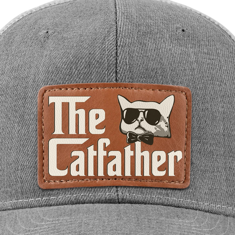 Leather Patch Hat -  Birthday Gifts For Cat Lovers, Cat Dad - The Catfather