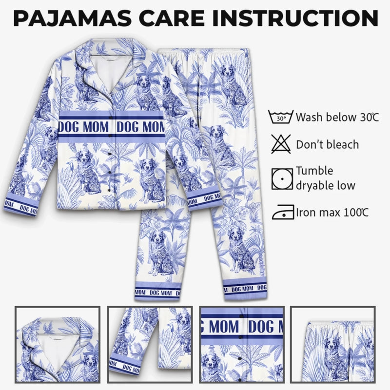 Custom Pajamas - Personalized Birthday Gifts For Dog Cat Lovers, Dog Dad And Mom, Cat Owners - Living My Best Dog Mom Life
