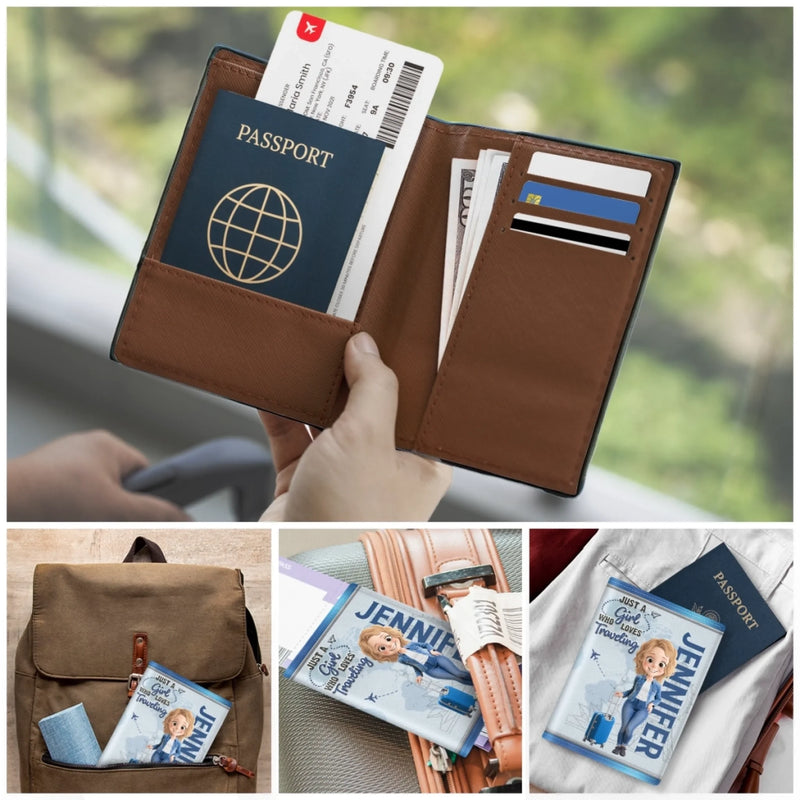 Custom Passport Cover, Passport Holder - Personalized Summer Vacation And Travel Gifts For Women, Men - Catch Flights, Not Feelings