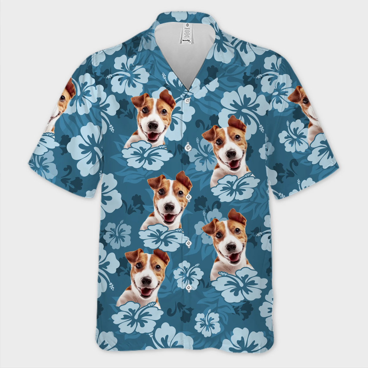 Custom Photo Unisex Tropical Hawaiian Aloha Shirt - Personalized Summer Vacation And Travel Gifts For Dog Cat Lovers, Dog Dad And Mom, Cat Owners - Island Vibes, Puppy Love