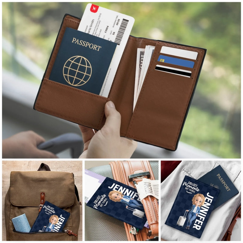Custom Passport Cover, Passport Holder - Personalized Summer Vacation And Travel Gifts For Women, Men - Passport Ready, World Steady