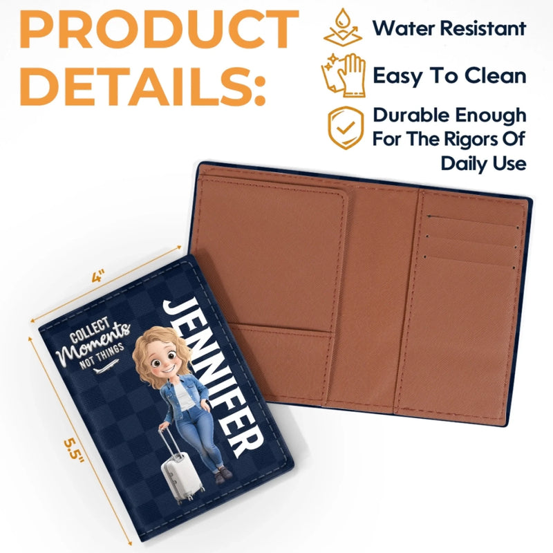 Custom Passport Cover, Passport Holder - Personalized Summer Vacation And Travel Gifts For Women, Men - Passport Ready, World Steady