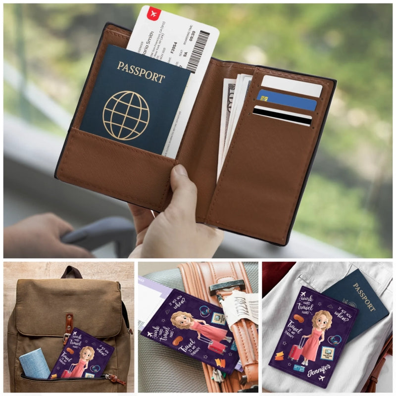 Custom Passport Cover, Passport Holder - Personalized Summer Vacation And Travel Gifts For Women, Men - Solo Travel, Soul Happy
