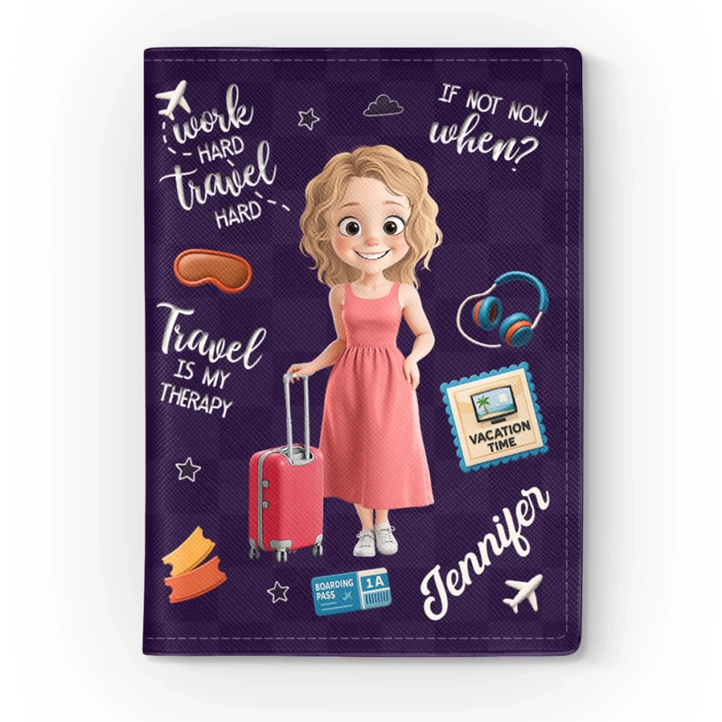 Custom Passport Cover, Passport Holder - Personalized Summer Vacation And Travel Gifts For Women, Men - Solo Travel, Soul Happy