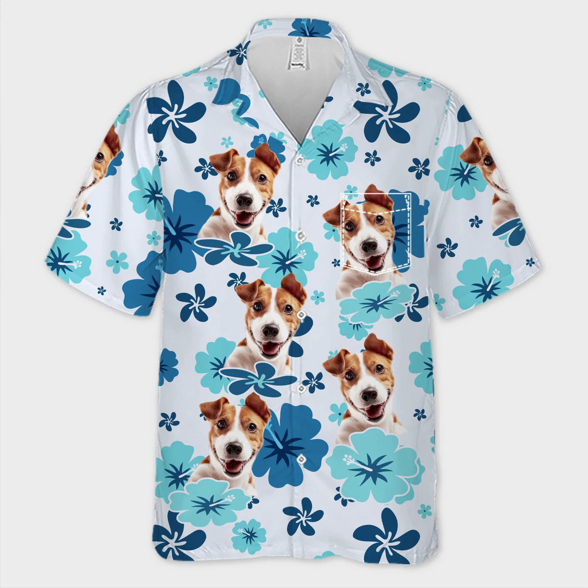 Custom Photo Unisex Tropical Hawaiian Aloha Shirt - Personalized Summer Vacation And Travel Gifts For Dog Cat Lovers, Dog Dad And Mom, Cat Owners - Beach Bum With My Pup