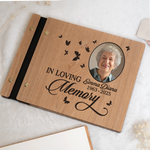 Custom Photo Wooden Scrapbook - Personalized Memorial Sympathy Gifts For Mom, Dad - Together In Memory